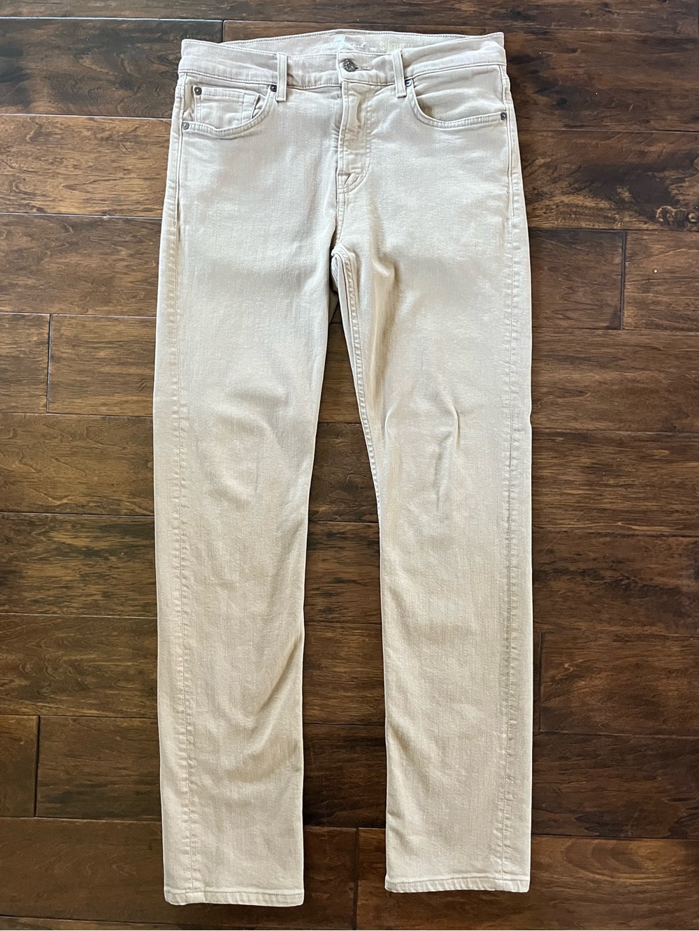 7 For All Mankind Slimmy Jeans in Light Khaki